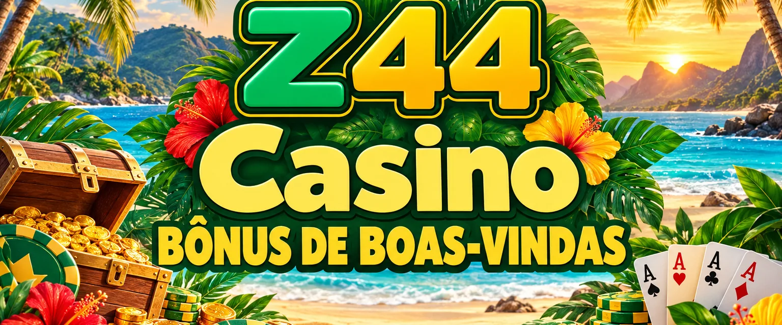 Banner do Z44 Casino com o wordmark dourado Z44 e o bônus de R$ 15 no cadastro